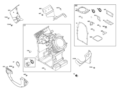 Cylinder Group Diagram and Parts List for 386442-0467-G1  Briggs and Stratton Engine